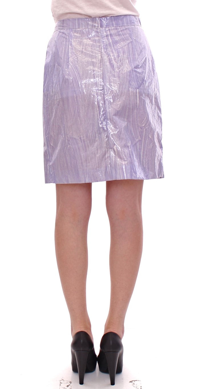 Licia Florio Purple Viscose Wrap Skirt Above the Knee