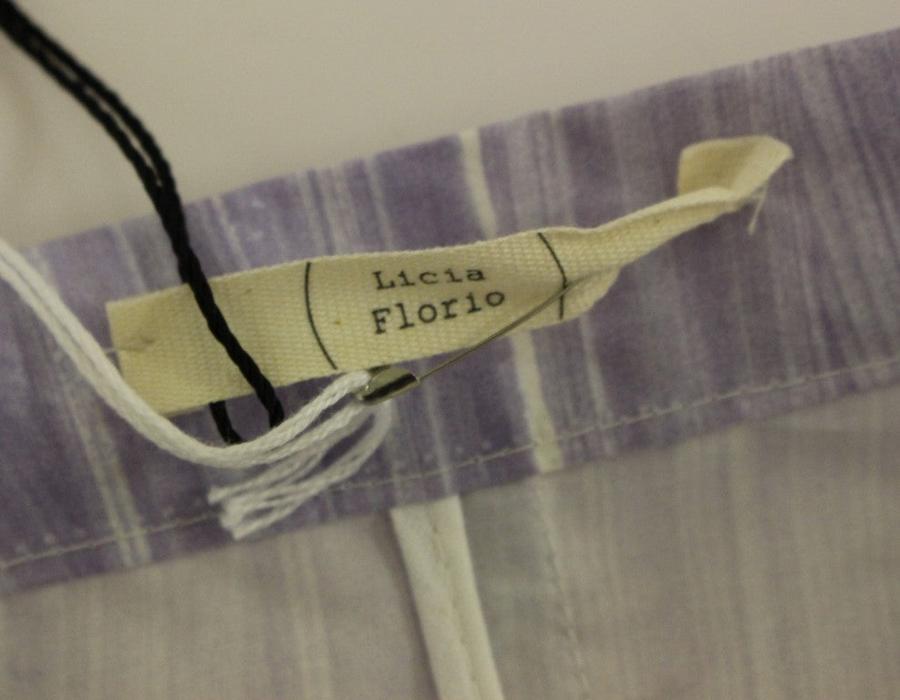 Licia Florio Purple Viscose Wrap Skirt Above the Knee