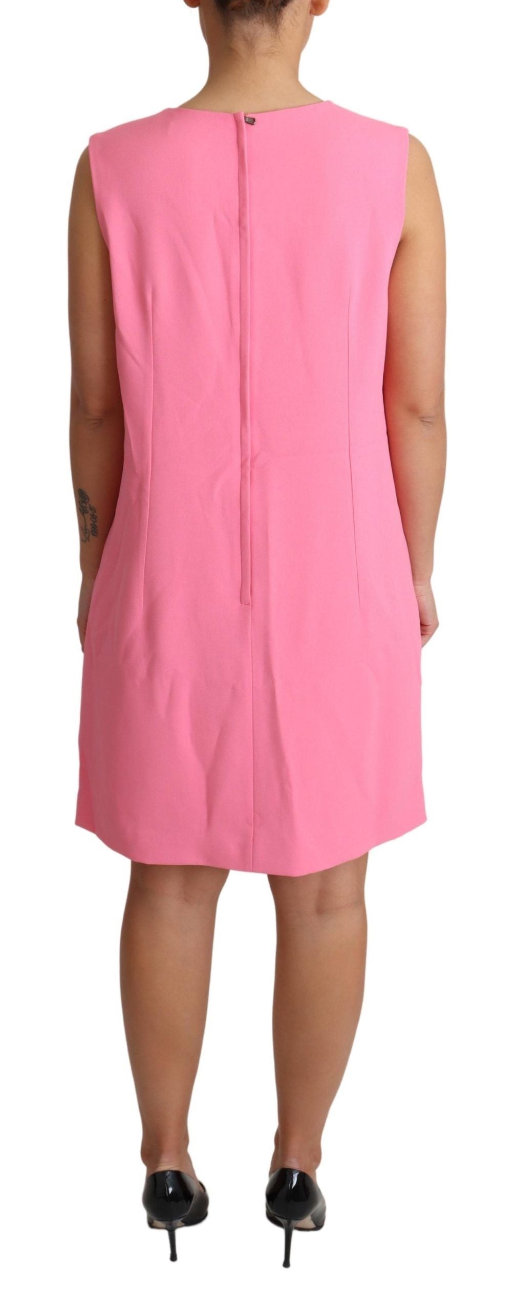 Dolce & Gabbana Rosa ärmelloses, knielanges Shift-Kleid
