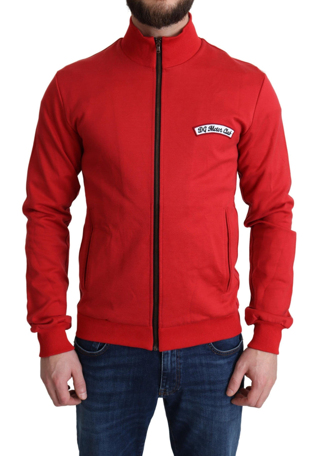 Dolce & Gabbana Red DG Motor Club Zip Cardigan