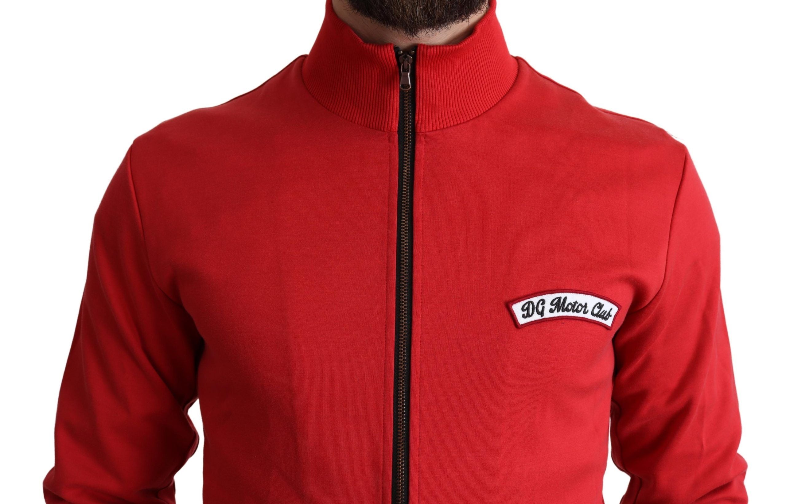 Dolce & Gabbana Red DG Motor Club Zip Cardigan