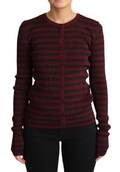 Dolce & Gabbana Schwarz-rot gestreifter Viskose-Strickpulli