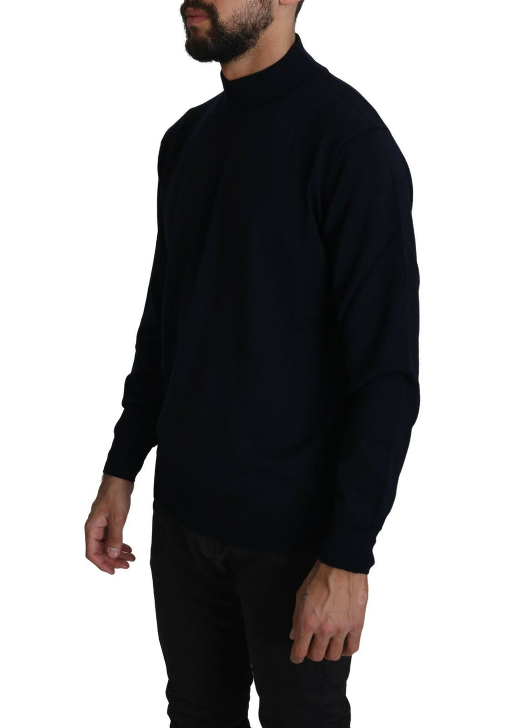 MILA SCHÖN Dark Blue Round Neck Sweater in 100% Wool