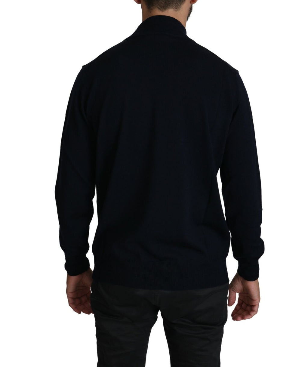MILA SCHÖN Dark Blue Round Neck Sweater in 100% Wool