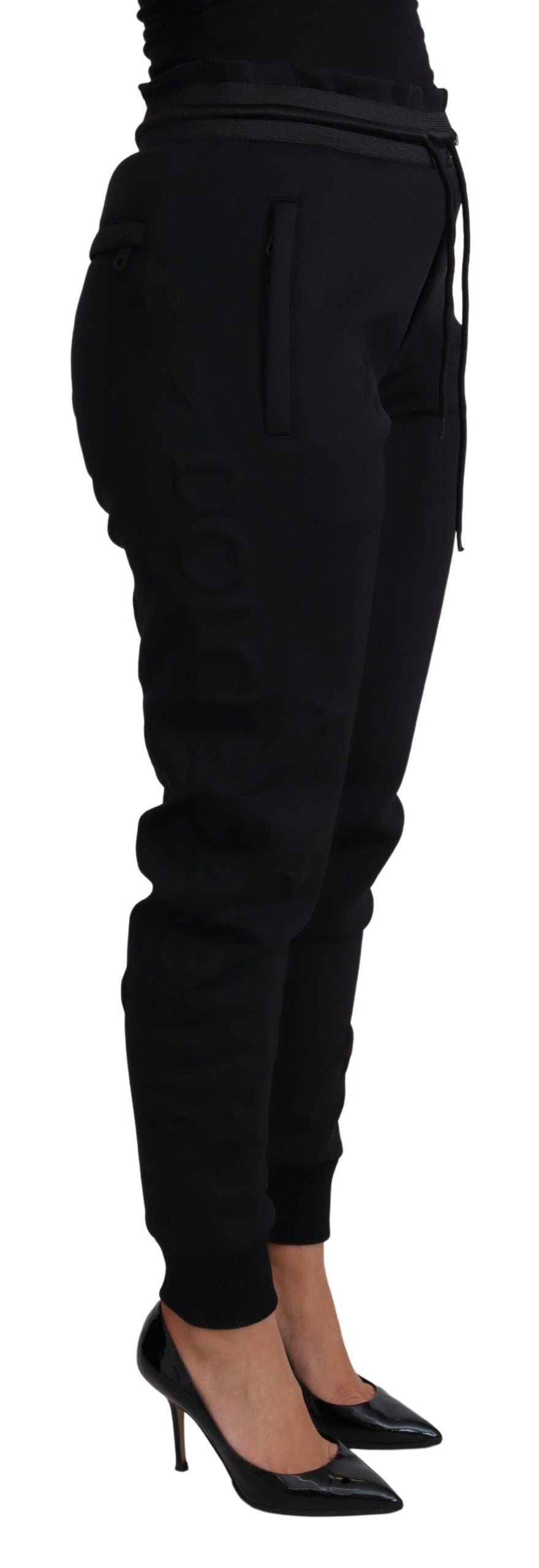 Dolce & Gabbana Black Polyester Neoprene Jogger Pants