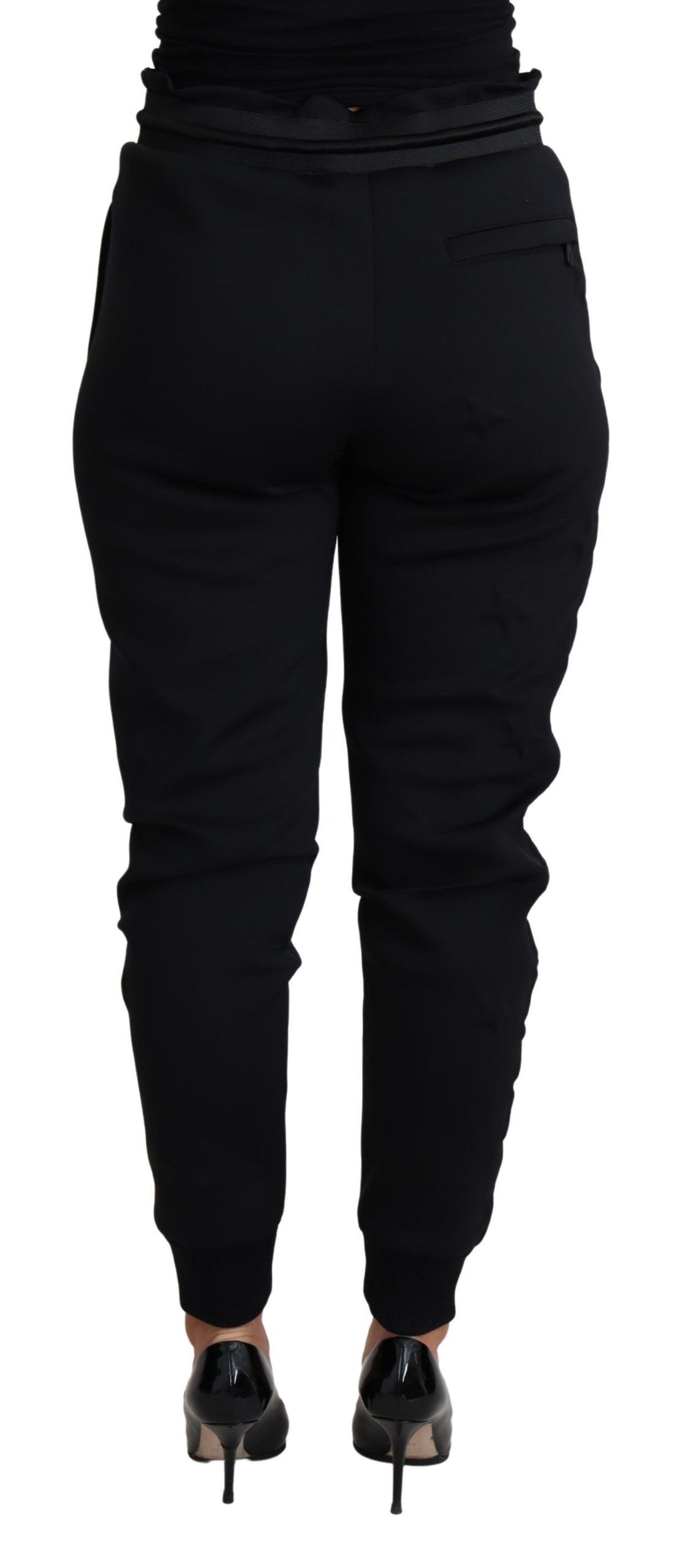 Dolce & Gabbana Black Polyester Neoprene Jogger Pants