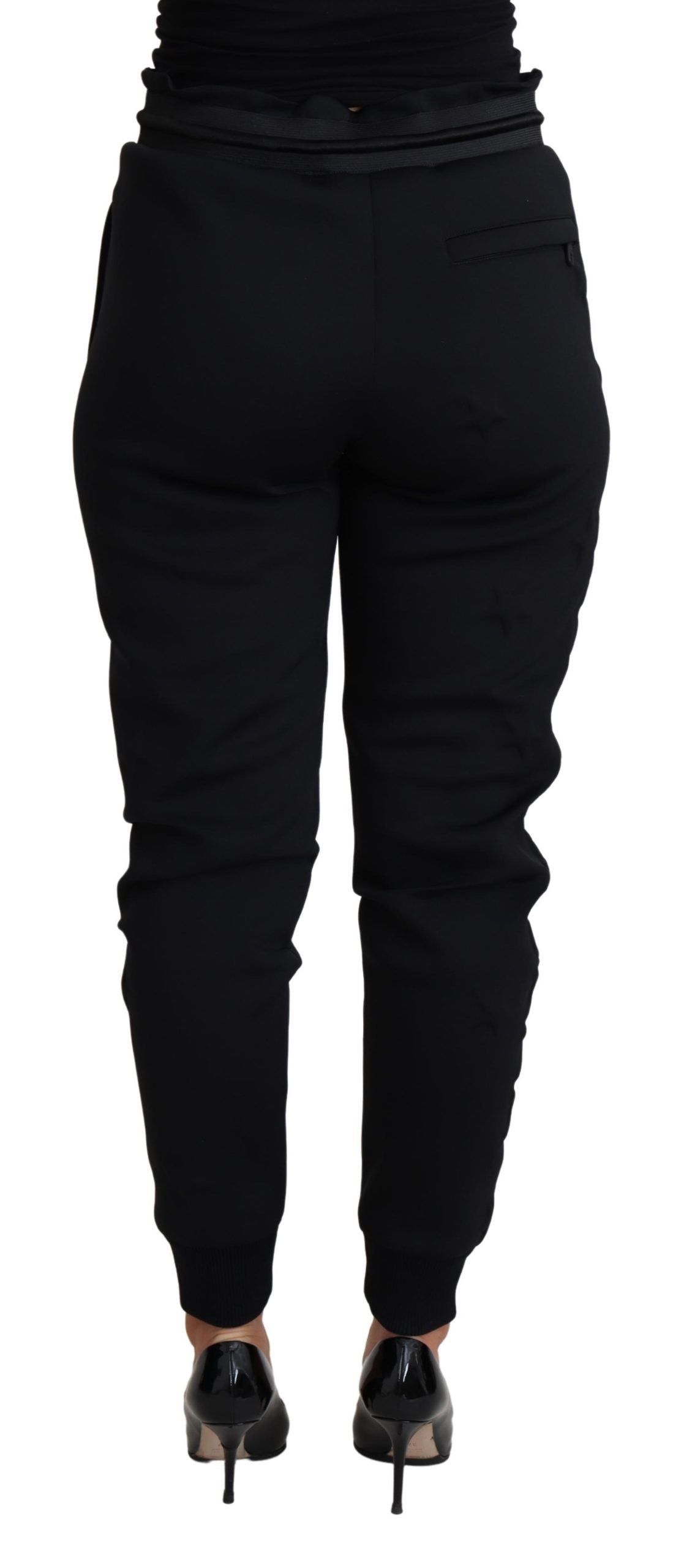 Dolce & Gabbana Black Polyester Neoprene Jogger Pants
