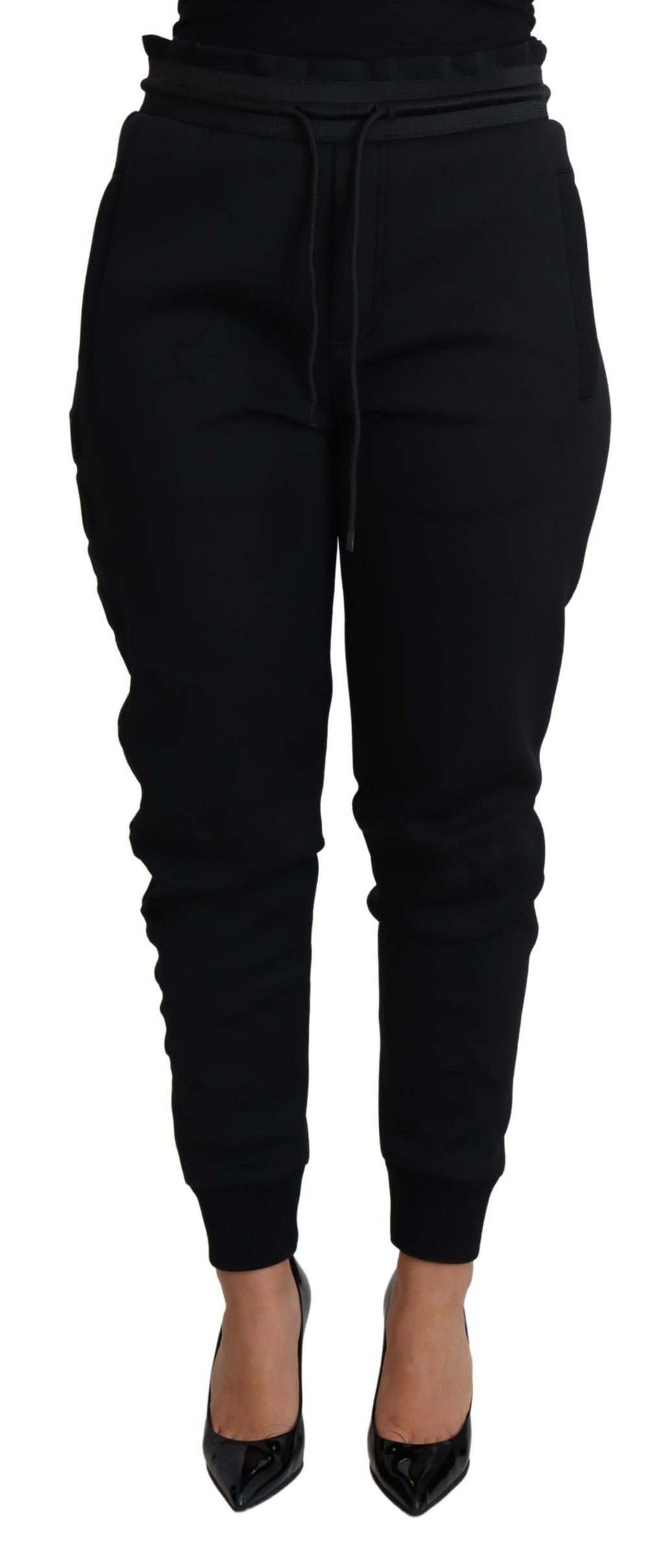 Dolce & Gabbana Black Polyester Neoprene Jogger Pants