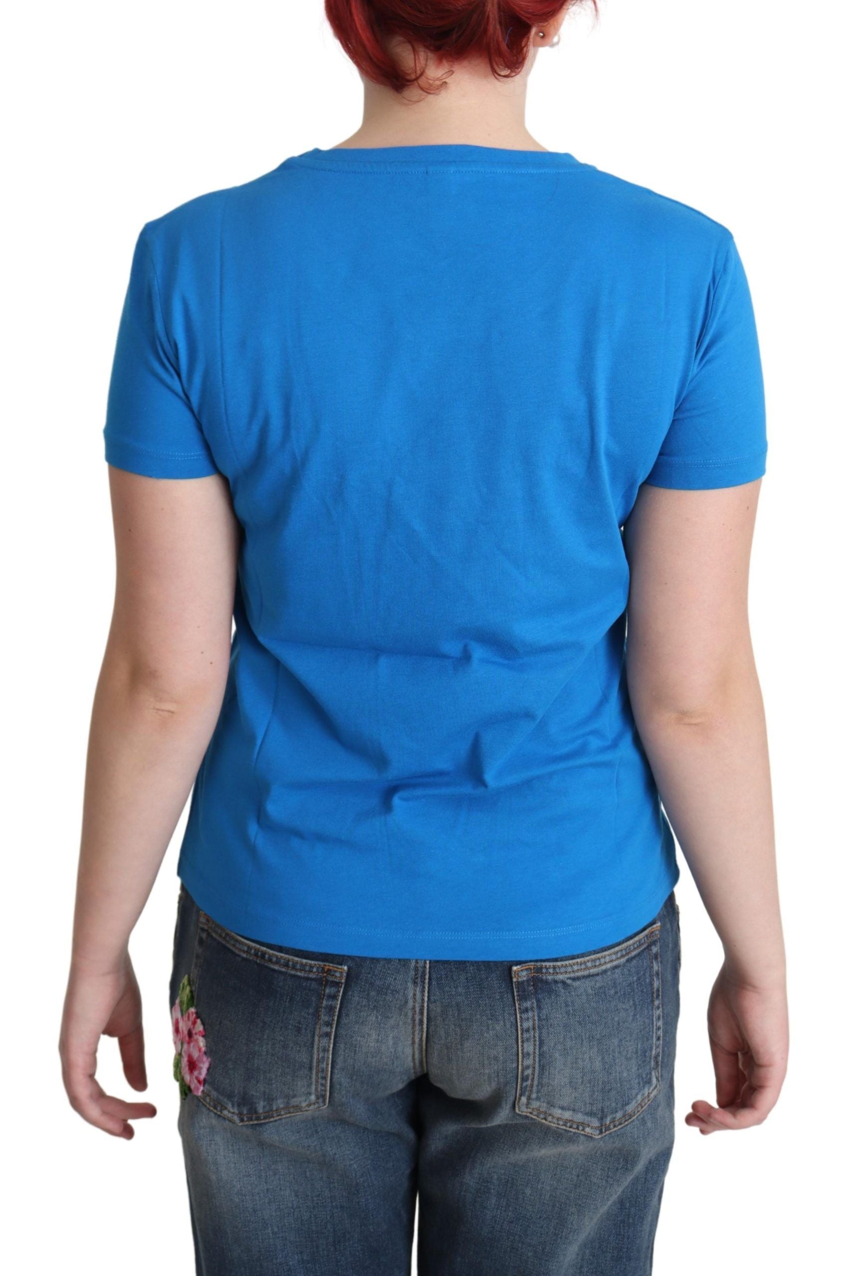 Moschino Blaue Baumwolle Sunny Milano Print Tops T-Shirt
