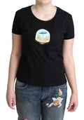 Moschino Black Printed Cotton Short-Sleeve T-Shirt