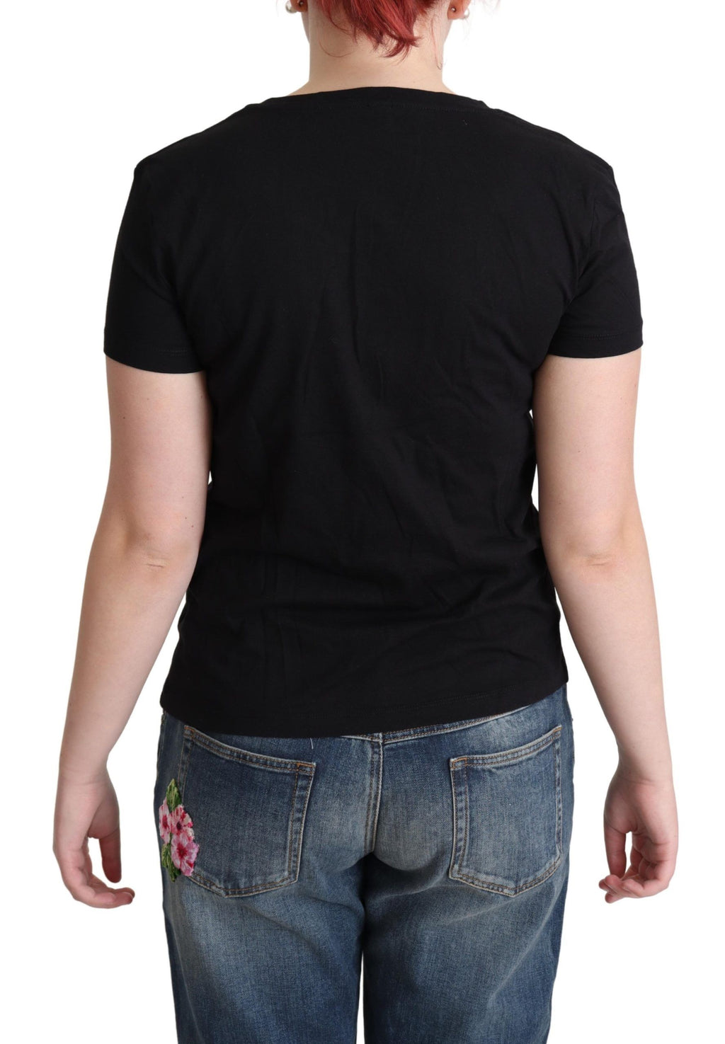 Moschino Black Printed Cotton Short-Sleeve T-Shirt