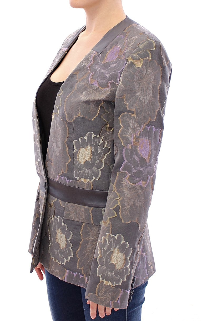 Roberto Fragata Multicolor Floral Silk and Cotton Blazer