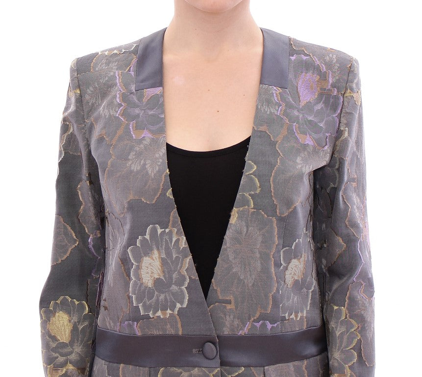 Roberto Fragata Multicolor Floral Silk and Cotton Blazer