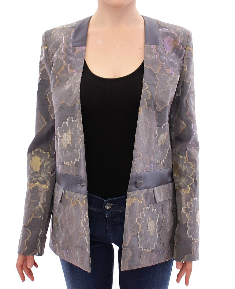 Roberto Fragata Multicolor Floral Silk and Cotton Blazer