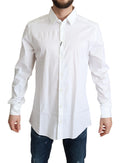 Dolce & Gabbana Men's White Cotton Stretch Formal Shirt