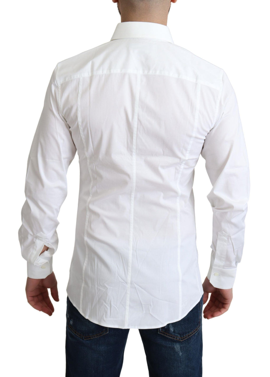 Dolce & Gabbana Weißes Baumwoll-Stretch-Hemd für Männer SICILIA Formal
