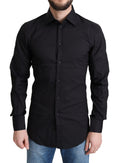Dolce & Gabbana Schwarzes formelles Hemd aus Baumwollmischung