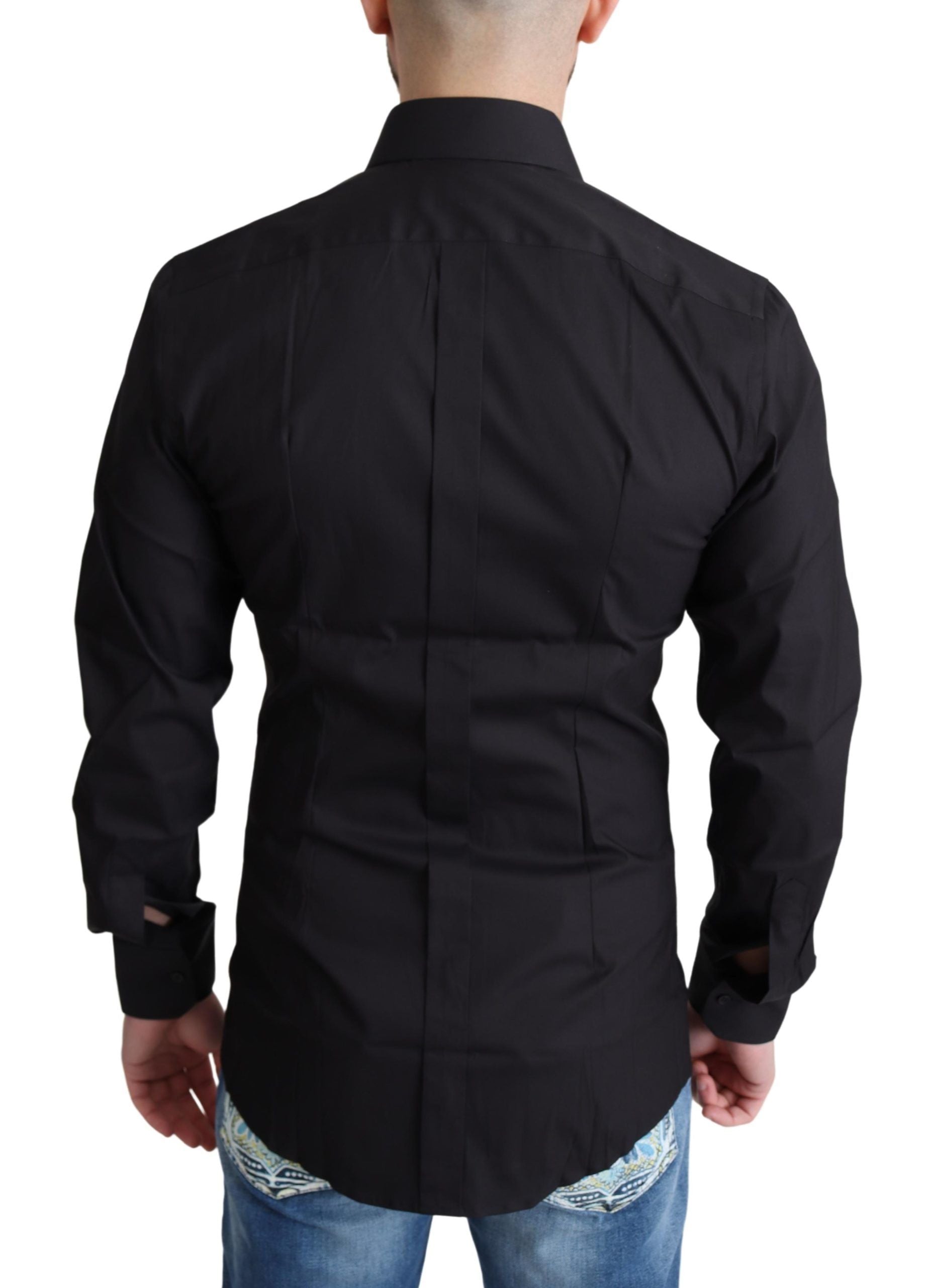 Dolce & Gabbana Schwarzes formelles Hemd aus Baumwollmischung