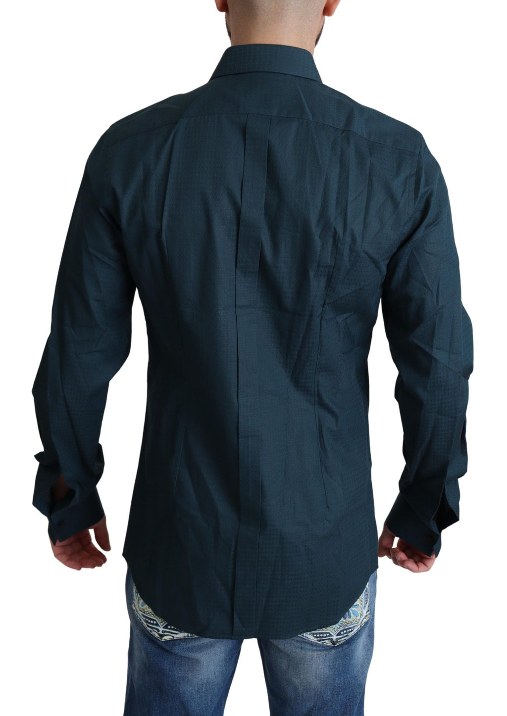 Dolce & Gabbana Blue Cotton Button-Up Formal Shirt