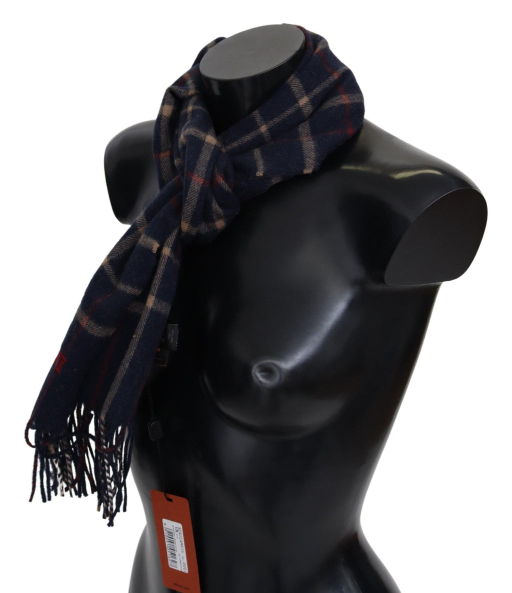 Missoni Black Plaid Unisex Neck Wrap Scarf with Fringes