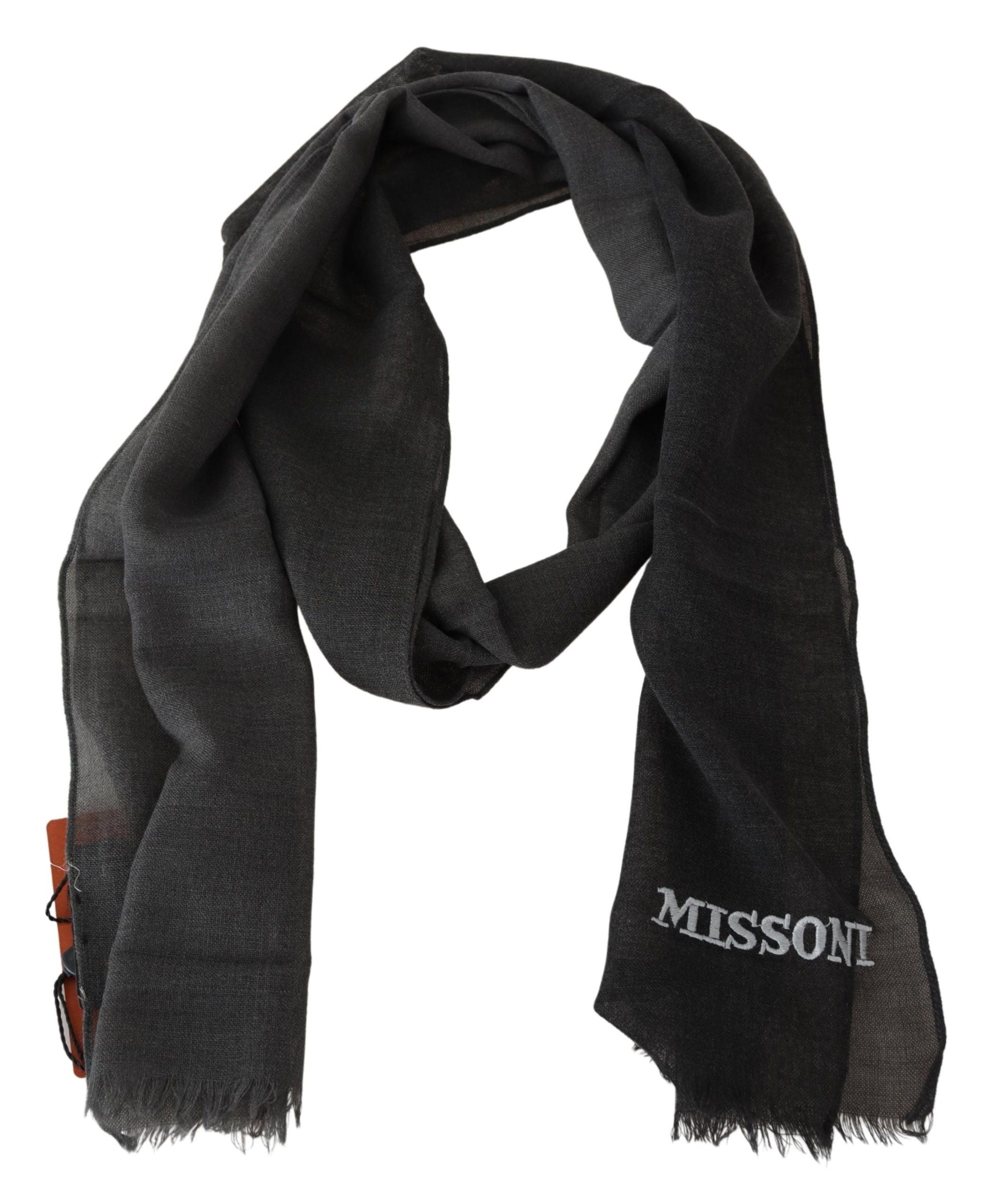 Missoni Schwarzer Unisex-Halstuchschal aus 100% Wolle