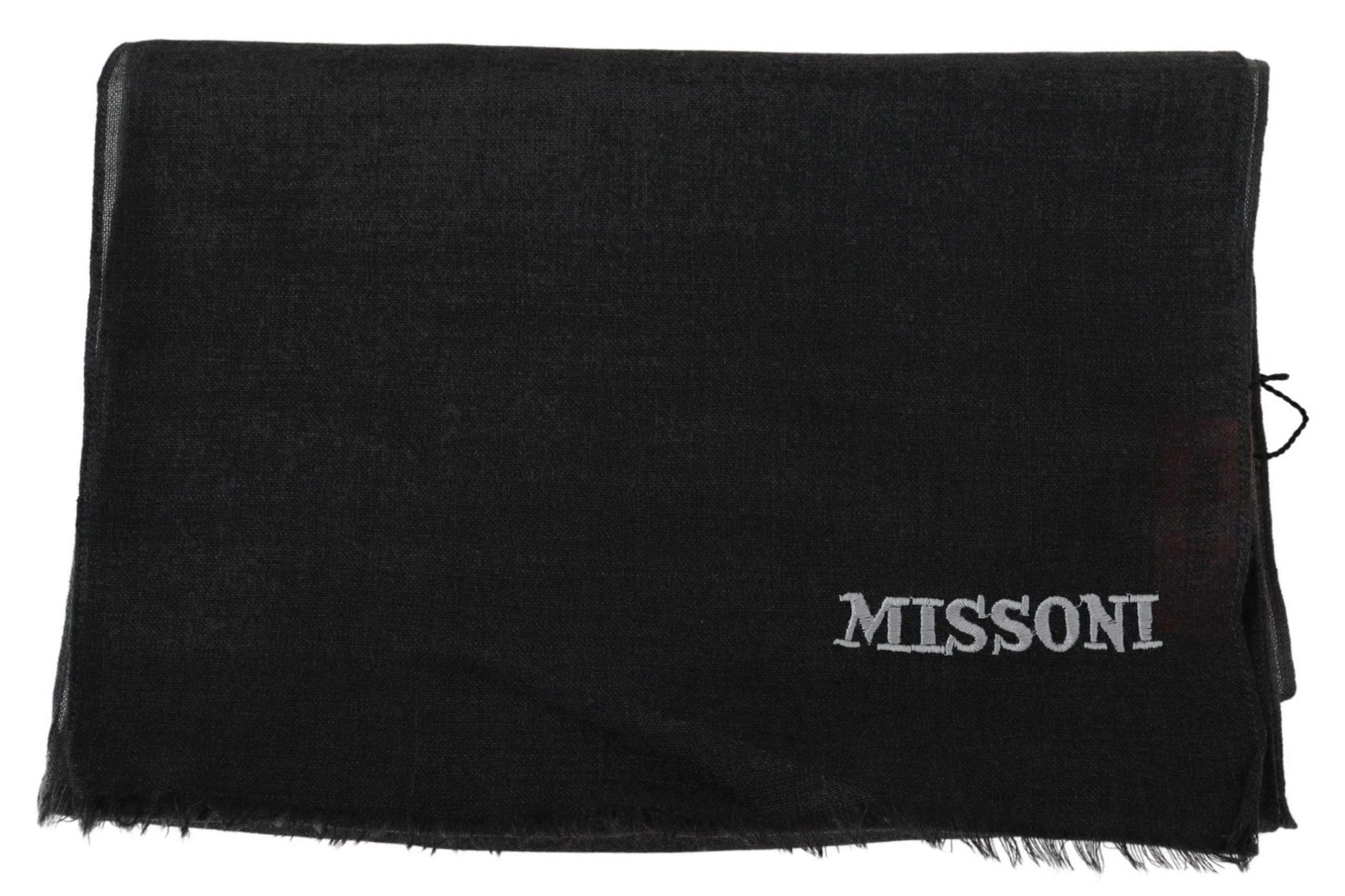 Missoni Schwarzer Unisex-Halstuchschal aus 100% Wolle