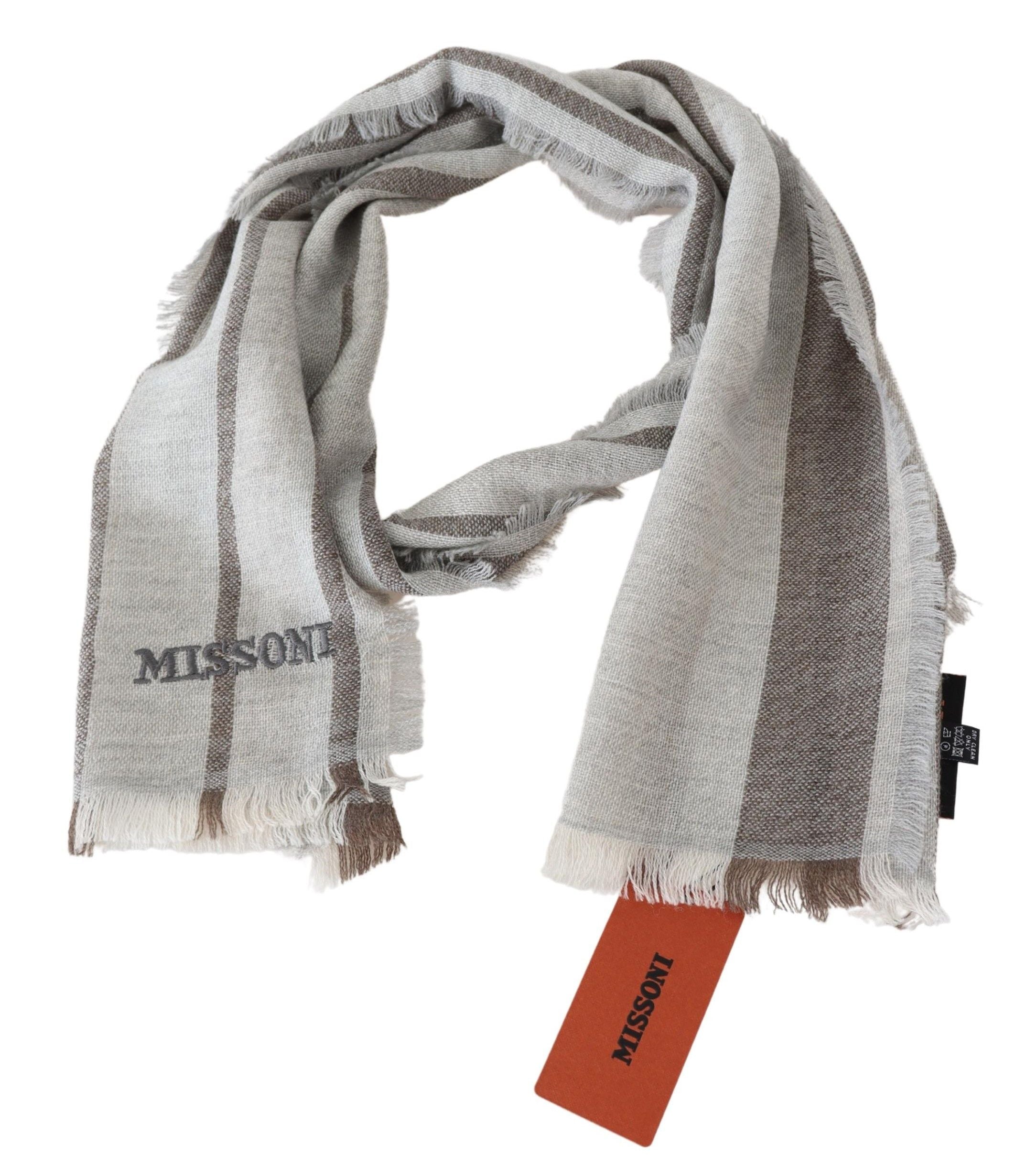 Missoni Mehrfarbig gestreifter Wollschal Unisex-Halswickelschal