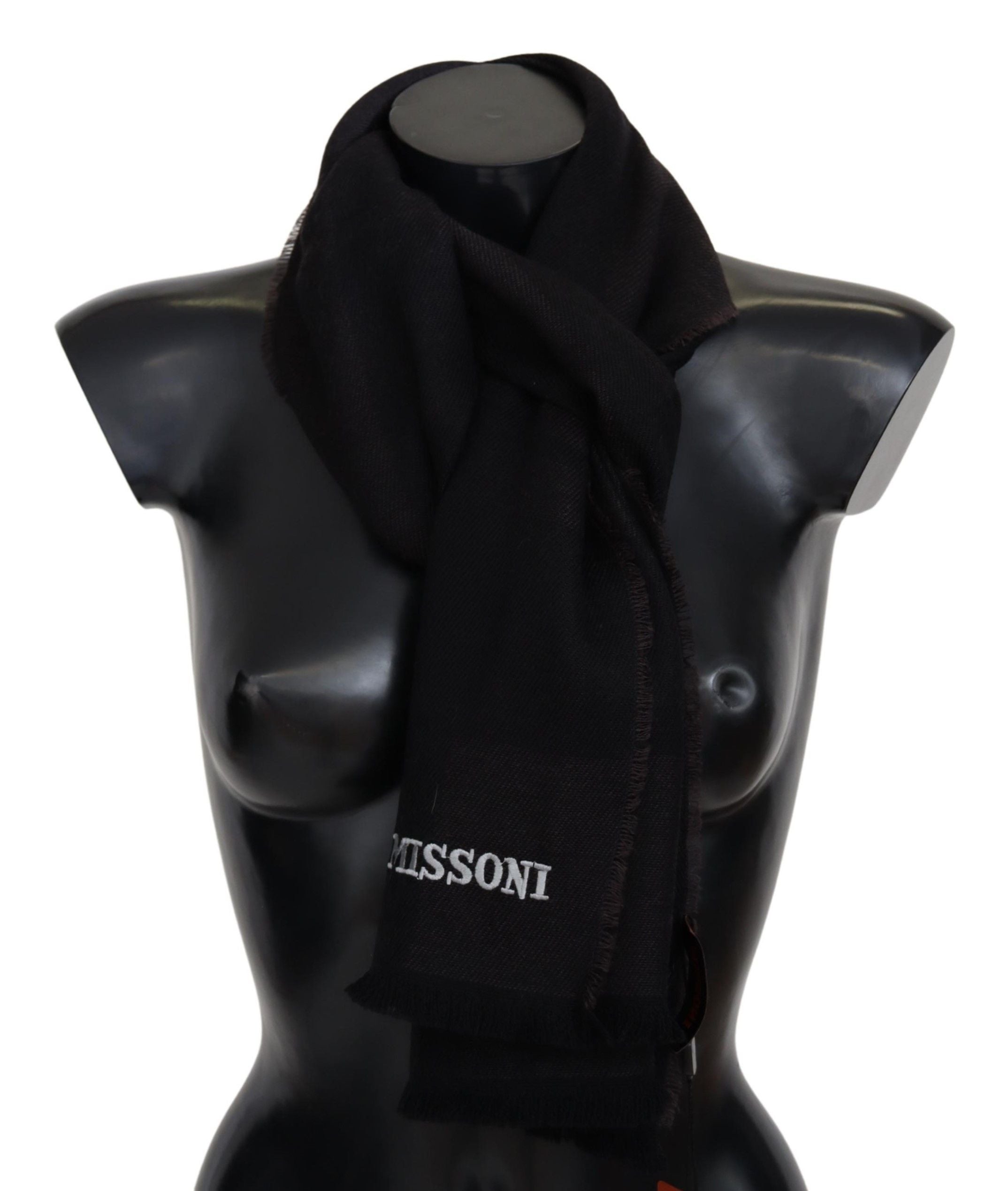 Missoni Black Unisex Neck Scarf 100% Wool