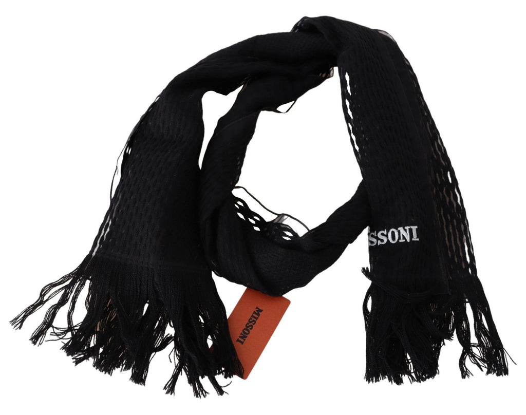 Missoni Black Unisex Wool Neck Warmer Wrap Scarf