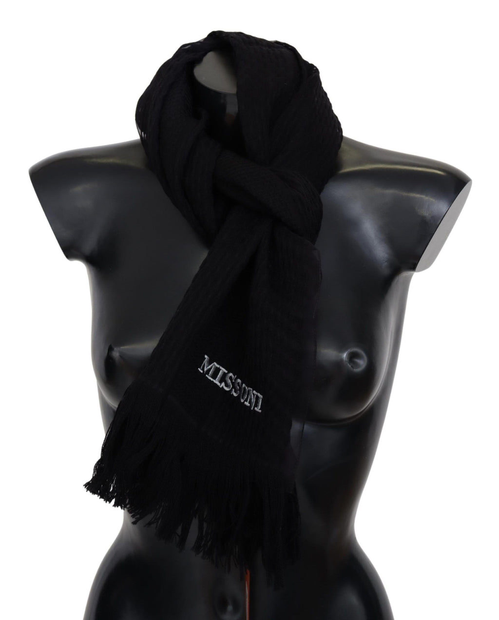 Missoni Black Unisex Wool Neck Warmer Wrap Scarf