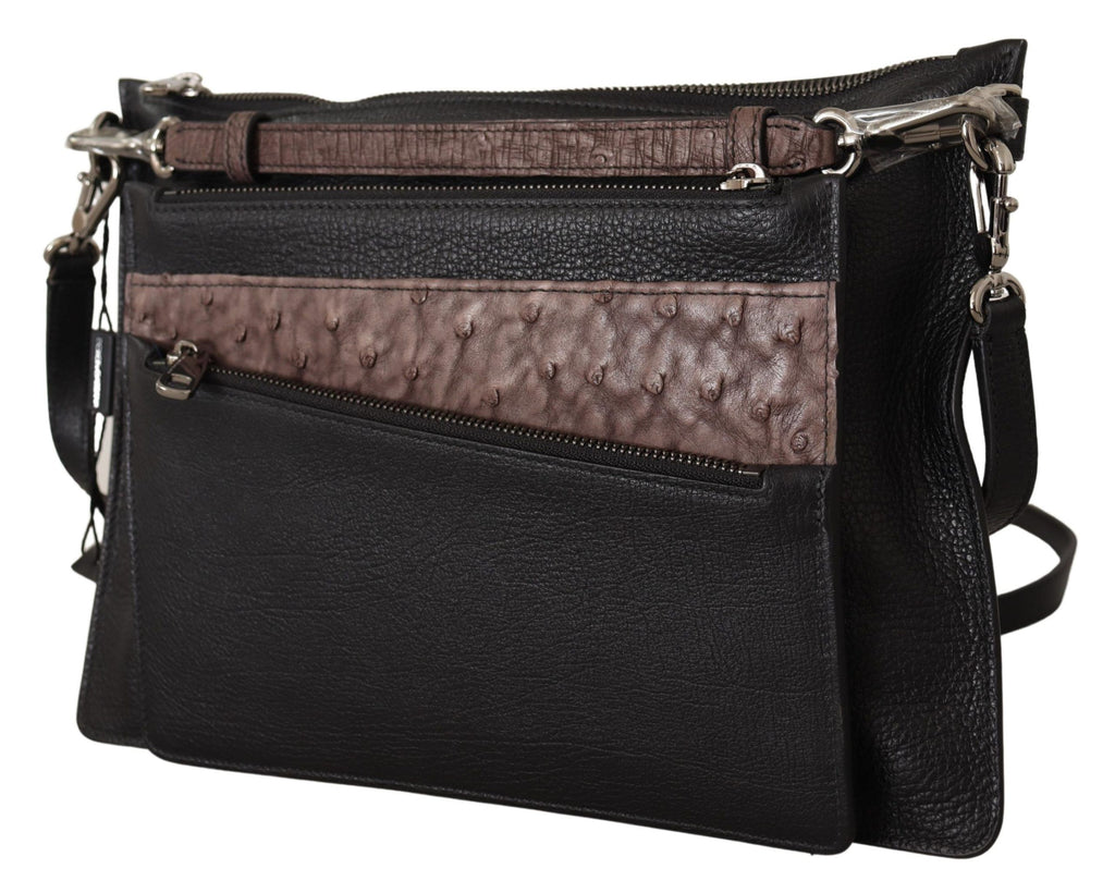 Dolce & Gabbana Black Exotic Leather Shoulder Strap Alta Sartoria Bag