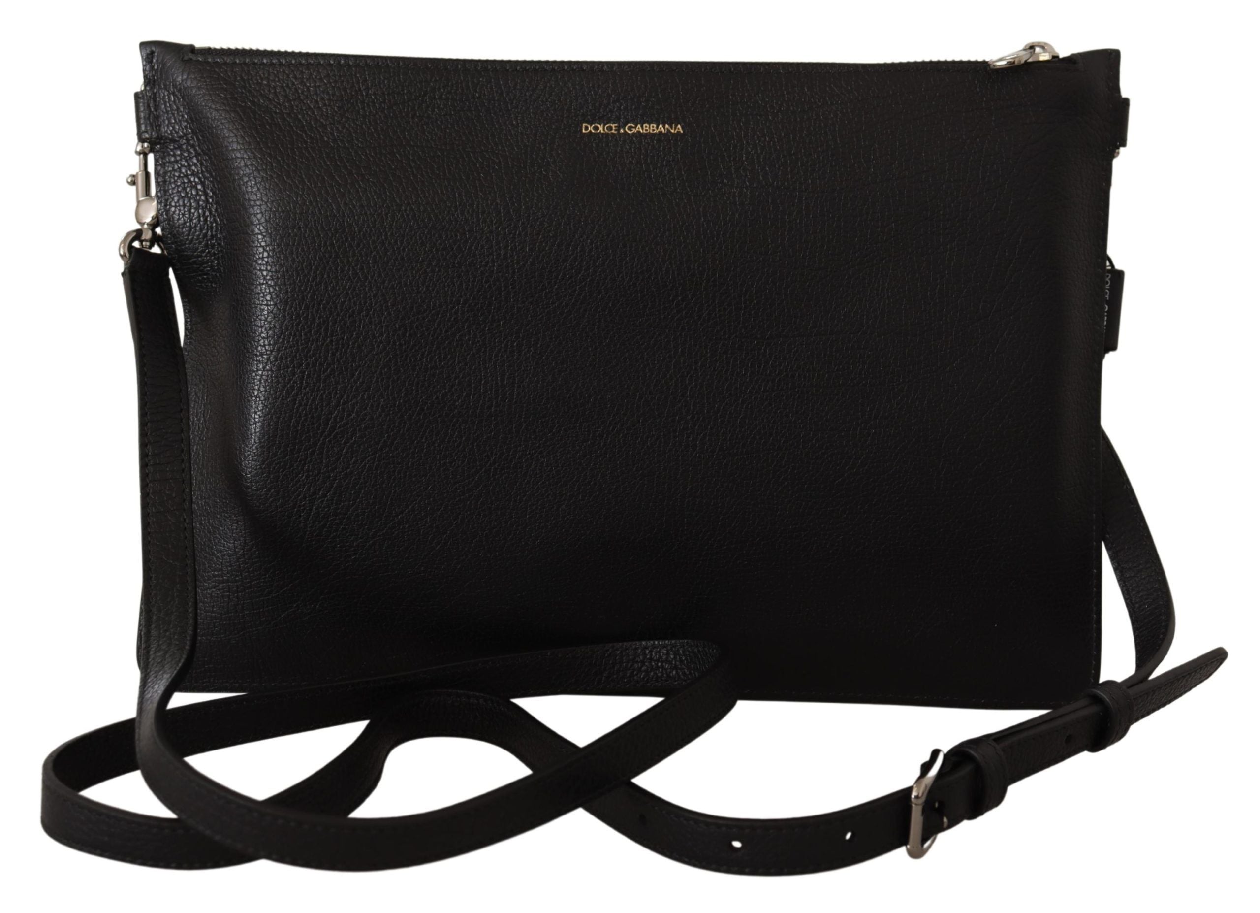 Dolce & Gabbana Black Exotic Leather Shoulder Strap Alta Sartoria Bag