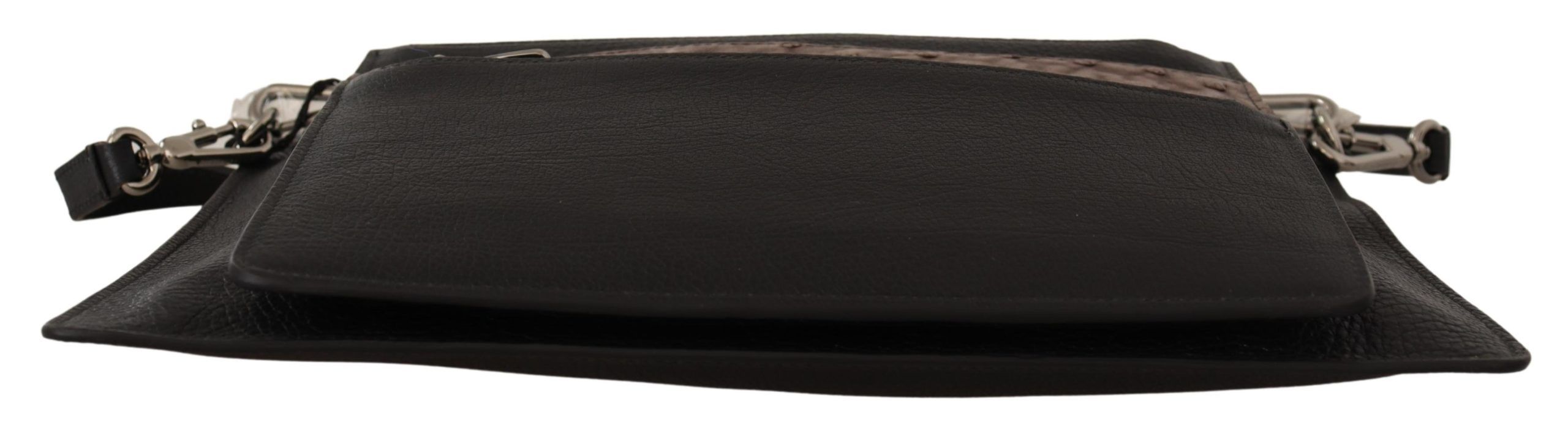 Dolce & Gabbana Black Exotic Leather Shoulder Strap Alta Sartoria Bag