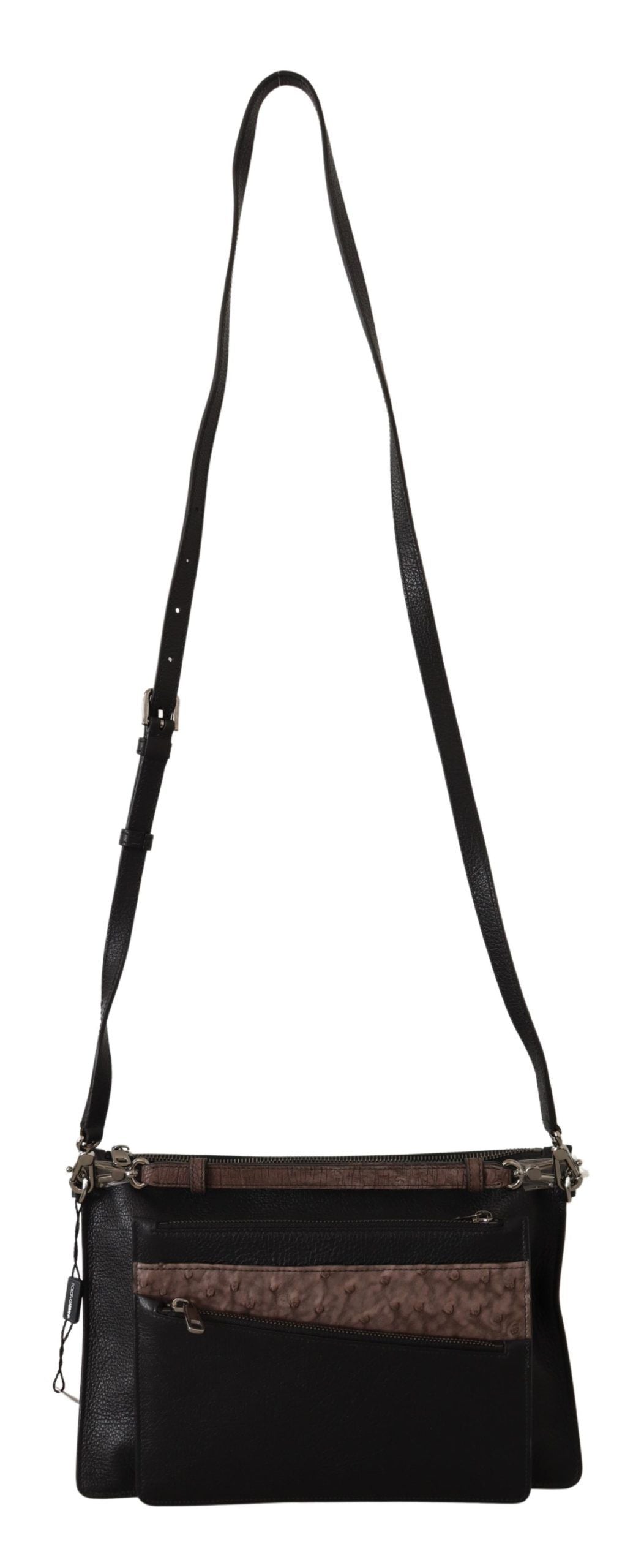 Dolce & Gabbana Black Exotic Leather Shoulder Strap Alta Sartoria Bag