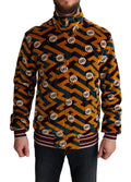 Dolce & Gabbana Multicolor Velvet DG Logo Men's Pullover Jacket