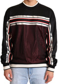 Dolce & Gabbana Schwarzer roter Mesh Sport Pullover mit Rundhalsausschnitt