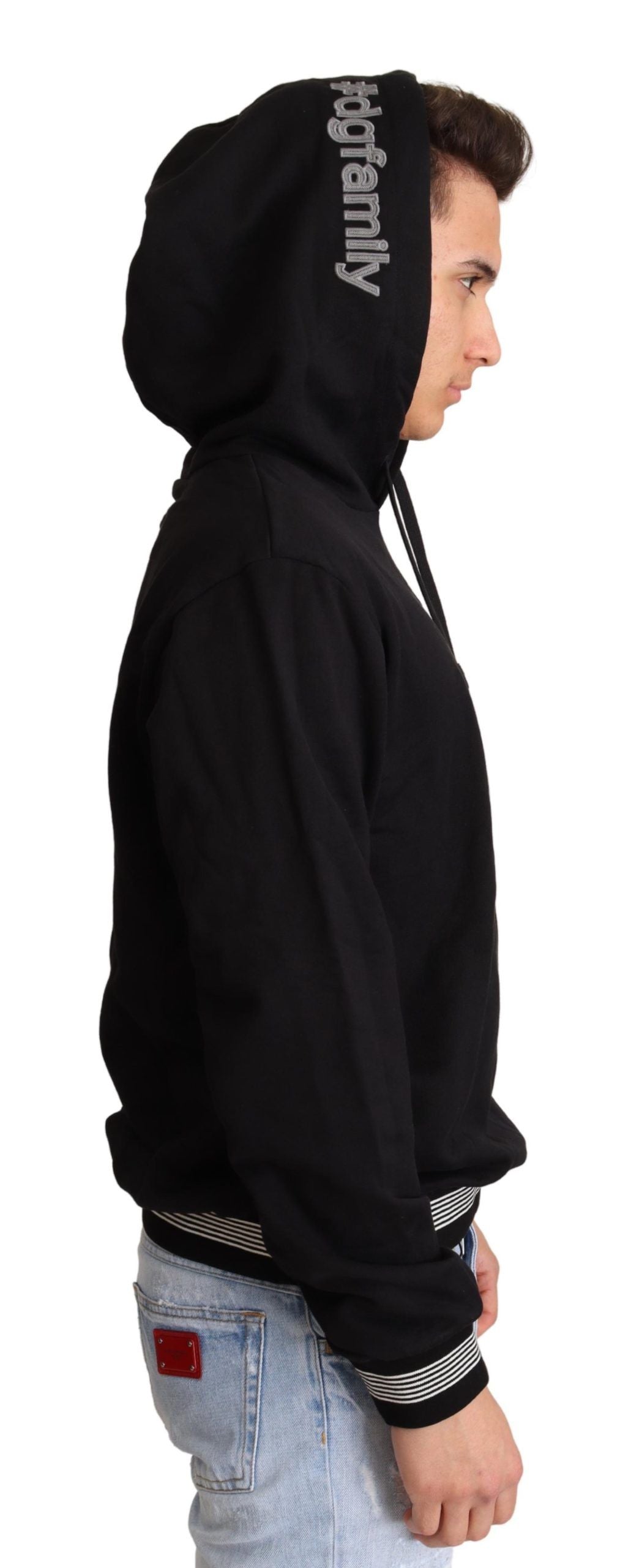 Dolce & Gabbana Black Cotton Hoodie #dgfamily