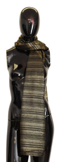Dolce & Gabbana Metallic Gold Seiden-Stretch-Schal Wickelschal