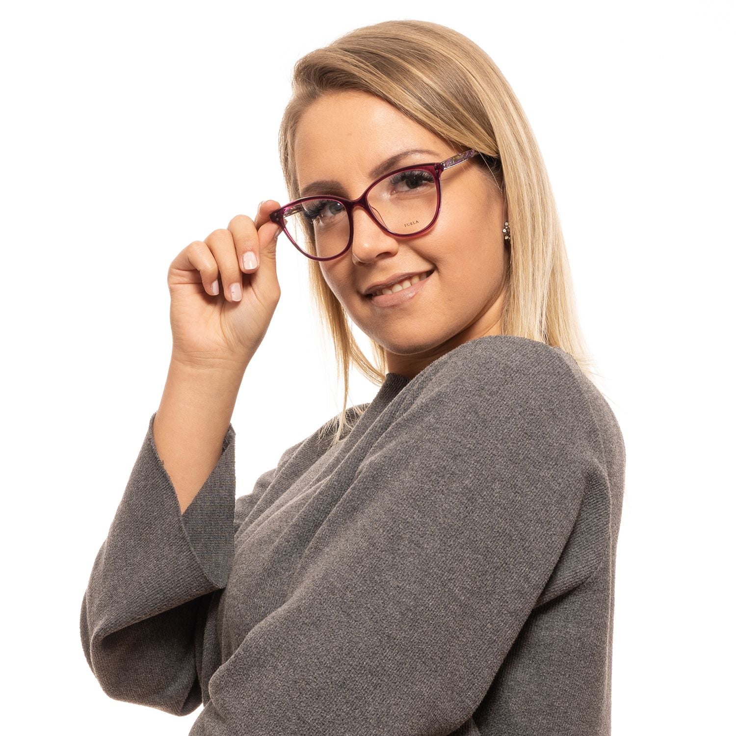 Furla Elegant Cat Eye Glasses Purple for Women