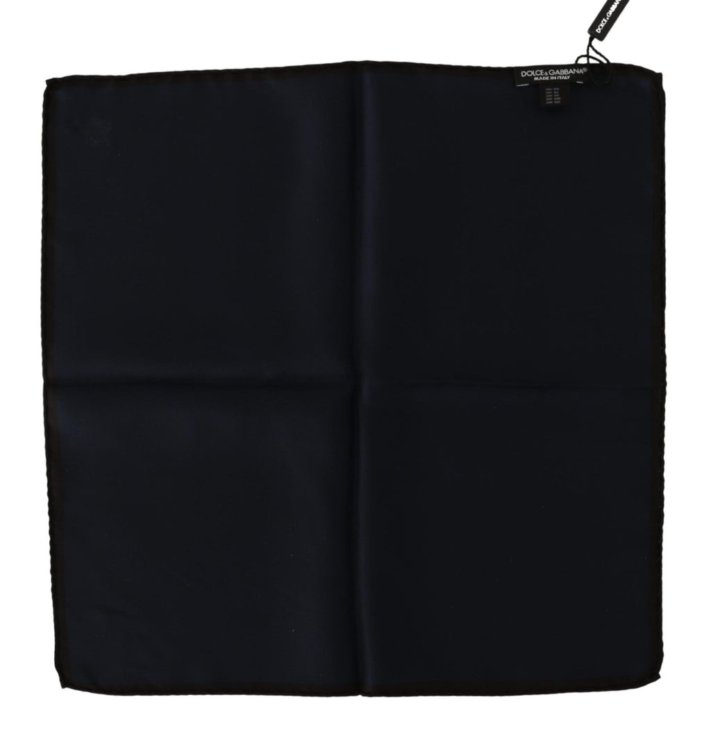 Dolce & Gabbana Schwarzes Quadratisches Taschentuch 100% Seide Schal