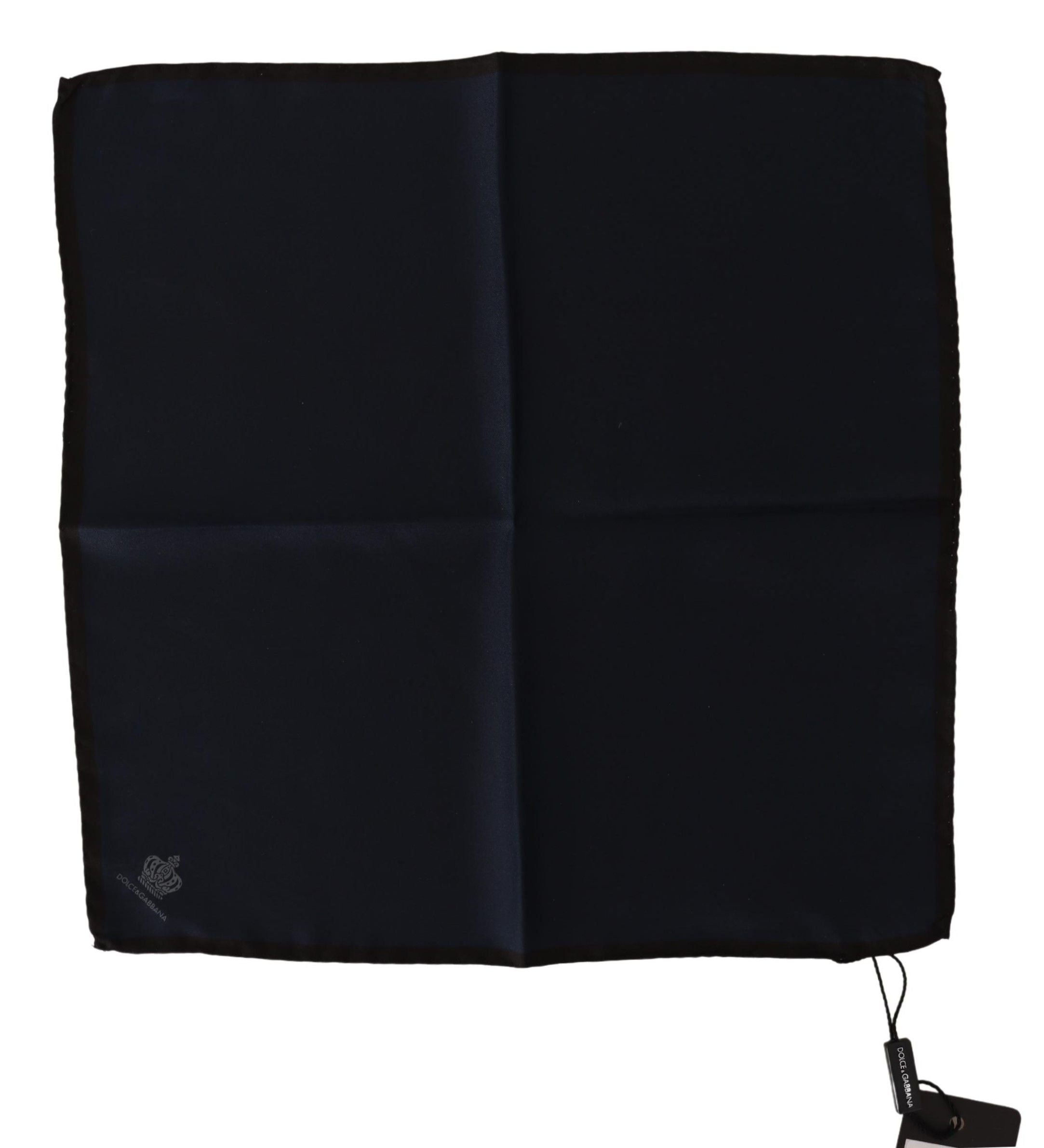 Dolce & Gabbana Schwarzes Quadratisches Taschentuch 100% Seide Schal