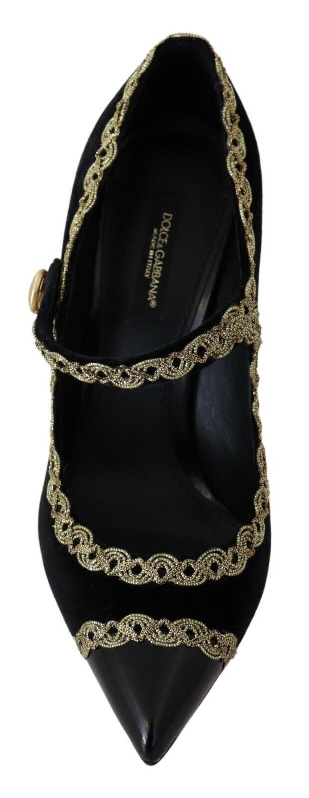 Dolce & Gabbana Schwarz verschönert Samt Mary Jane Pumps Schuhe