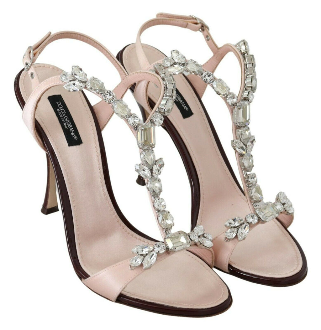 Dolce & Gabbana Pink Crystal Heels Keira Sandals