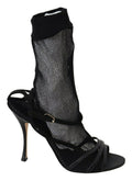 Dolce & Gabbana Black Suede Ankle Boots Sandals Shoes