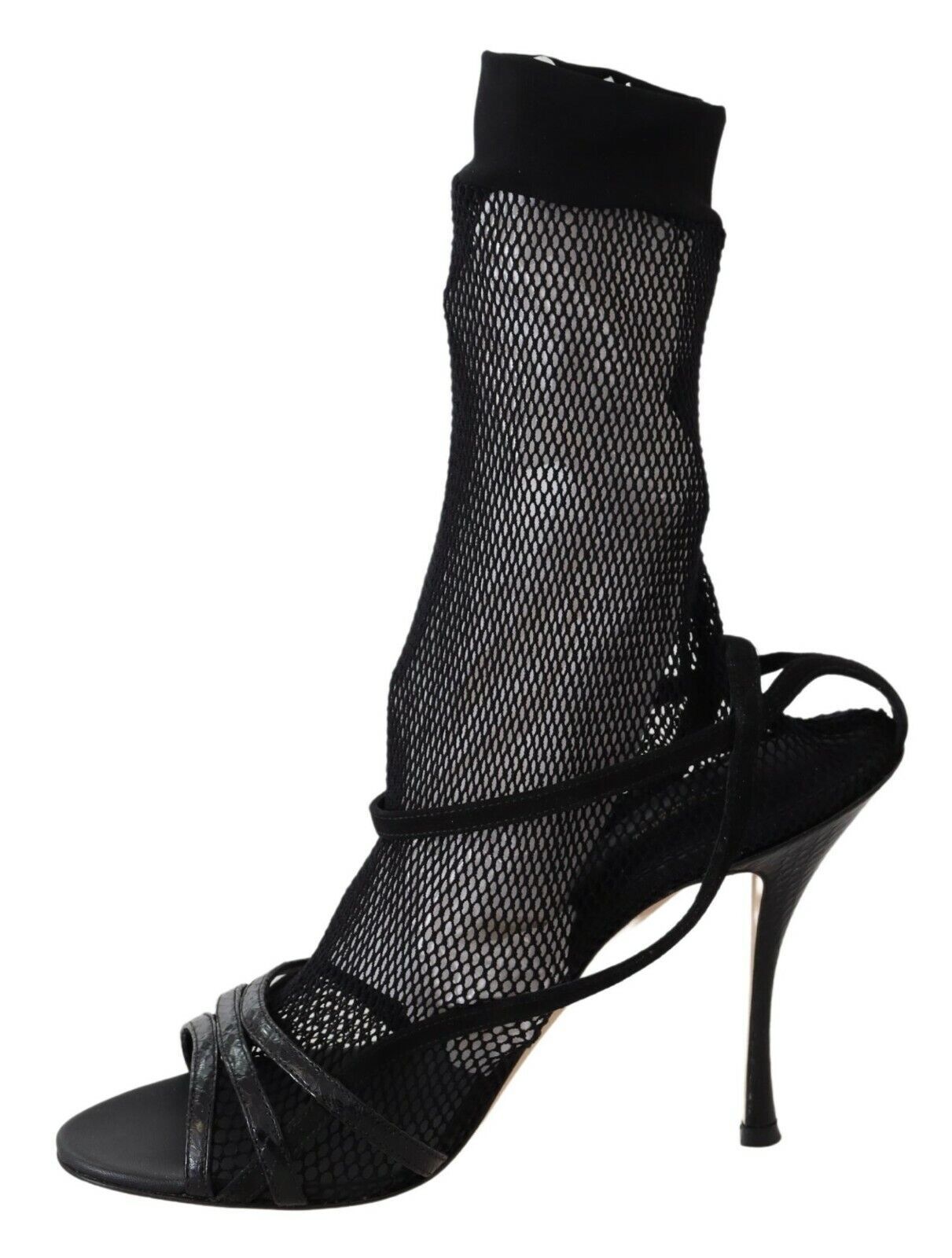 Dolce & Gabbana Black Suede Ankle Boots Sandals Shoes
