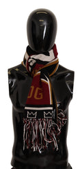 Dolce & Gabbana Multicolor Wool Knit DG King Schal Wickelschal