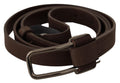 Costume National Brown WX Belt with Silver Metal Buckle