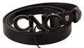Costume National Black Leather Brief Logo Buckle Belt