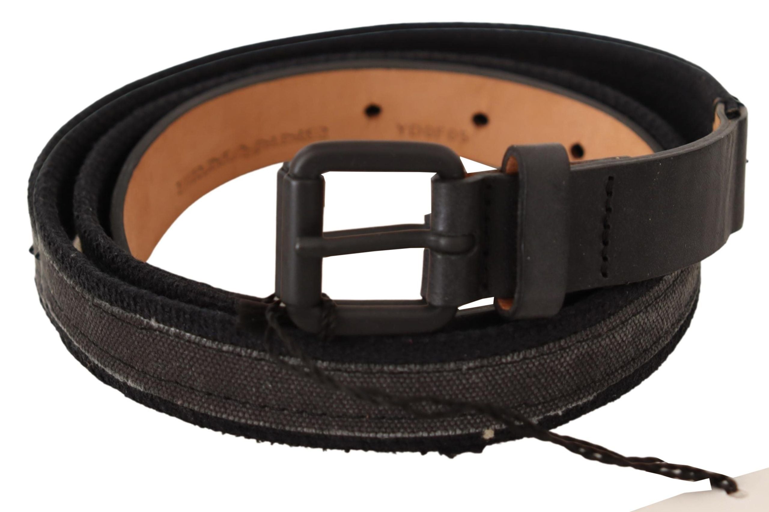Ermanno Scervino Black Leather Logo Buckle Waist Women's Belt