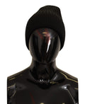 Dolce & Gabbana Schwarzer Wollstrick Damen Wintermütze